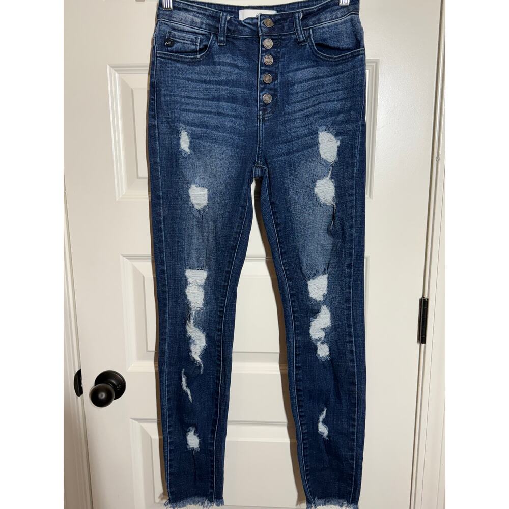 Kancan Mid Rise Distressed Skinny Jeans, Women's Size 7/27